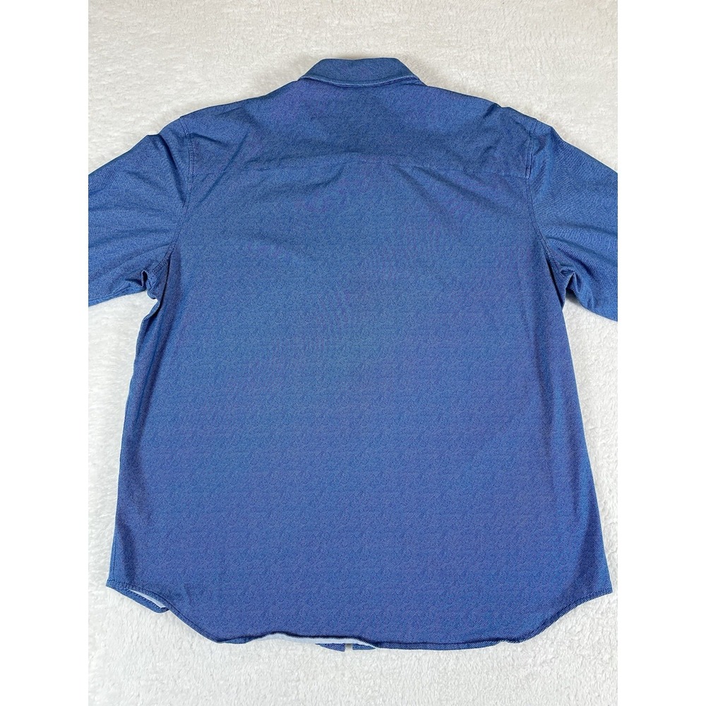 Buttercloth Icy Cotton Reg Fit Blue Button Dwn Stretch Flip Cuff Shirt Men's XXL - Picture 3 of 10